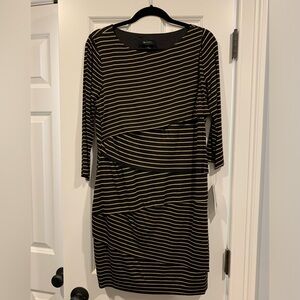 Flattering striped long sleeve dress (XL)